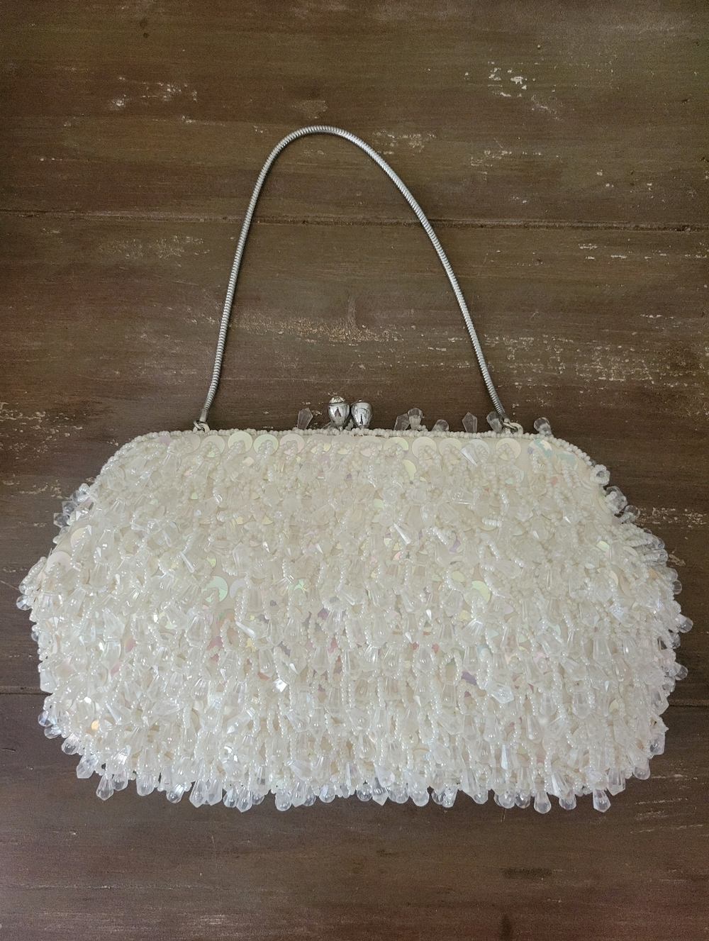 Vintage Hong Kong Sequin & Beaded Clutch Purse